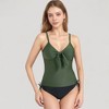 Anna-Kaci Swim Women's Tankini Top with Front Tie and Adjustable Side Bottoms Two Piece Swimsuit - 2 of 4