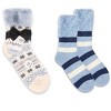 MeMoi Women's 2 Pair Pack Plush Non-Skid Cabin Crew Socks - 3 of 3
