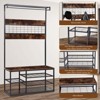 Entryway Coat Rack with 5 Storage Shelves, 3-In-1 Hall Tree with Storage Bench, 5 Remove Hooks, Sturdy Steel Frame - 2 of 4