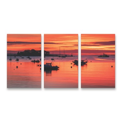 Trademark Fine Art Michael Blanchette Photography Tangerine Sunrise 3 Piece Panel Set Art