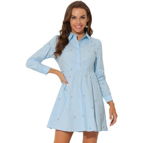 Polo Ralph Lauren Pleated Shirt Dress in Blue