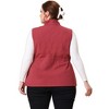 Agnes Orinda Women's Plus Size Utility Cargo Pockets Drawstring Waist Sleeveless Scrub Vests - 4 of 4