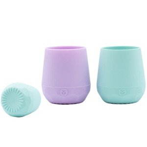 WeeSprout Silicone Baby Training Cups - Set of 2 Soft Silicone Cups - 2 oz Open Cup for Baby 6+ Months - Non-Slip Grip, Weighted Base - 1 of 4