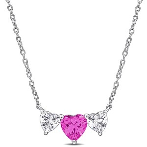 EVERLY JEWELRY  |   Sterling Silver 2 5/8 CT TGW Created Pink Sapphire Created White Sapphire Fashion Pendant With Chain - 1 of 4