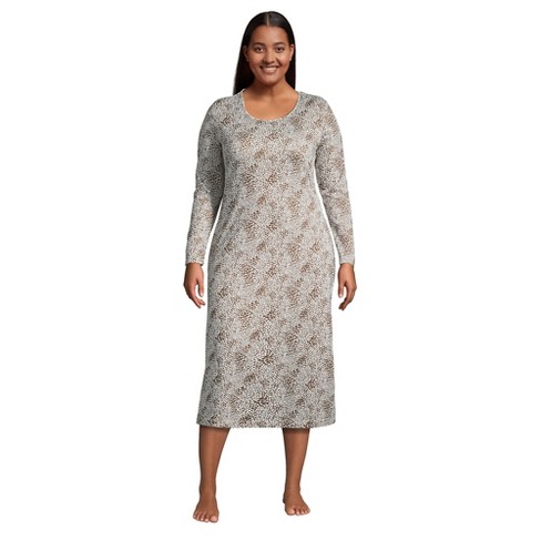 Lands' End Women's Plus Size Supima Cotton Long Sleeve Midcalf