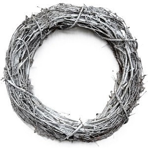 Kraft Lane: 18" Flocked Grapevine Wreath - Snow, DIY Craft Projects, Handcrafted - 1 of 4