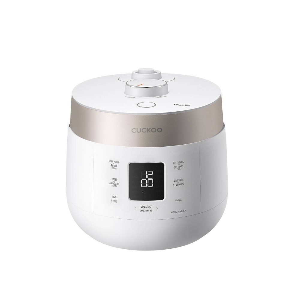 Cuckoo 6-Cup Heating Pressure Twin Pressure Rice Cooker and Warmer White