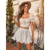 Women's Pleated Skater Skirt - High Waist Flared Mini with Ruffles for Casual Wear A-white A-white Medium - 2 of 4
