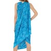 LA LEELA Women's Summer Sarong Bikini Wraps Cover up Skirt Wrap Bathing suit Swimwear Swimsuit Beach Coverup for Women One Size Blue, Floral - 3 of 4