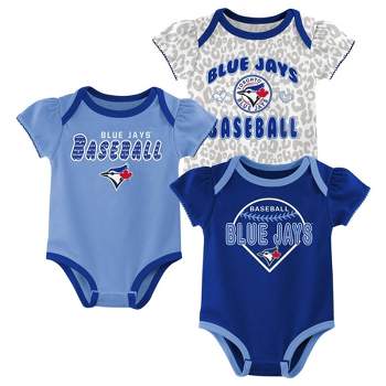 Mlb Toronto Blue Jays Infant Boys' White Pinstripe 3pk Bodysuits