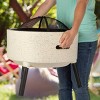 Pure Garden 21" Magnesium Oxide Round Outdoor Fire Pit Set Light Gray: Includes Poker & Cover, Easy Assembly - 4 of 4