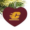Central Michigan University Logo Heart Love Wood Christmas Tree Holiday Ornament - 2 of 3