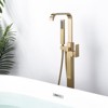 WOWOW Waterfall Single-Handle Freestanding Tub Faucet with Hand Shower,Brass Floor Mounted Tub Filler Faucet in Brushed Nickel - 2 of 4