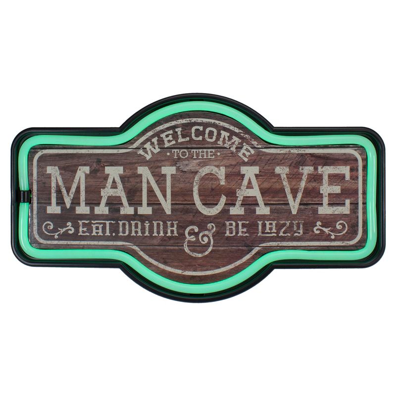 Northlight 17" Green LED Lighted  Man Cave Neon Style Wall Sign, 2 of 4