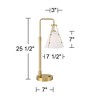 360 Lighting Brynn 25 1/2" High Industrial Desk Lamp Dual USB Port Gold Brass Finish Metal Single White Cone Shade Home Office Living Room Charging - 4 of 4