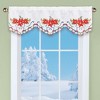 Collections Etc Embroidered Poinsettia Scroll Scalloped Edge Drapes - 2 of 3