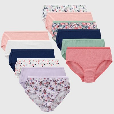 Hanes Girls Size 12 Assorted Cotton Brief Underwear 10 Pack