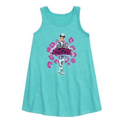 Nickelodeon That Girl Lay Lay Graphic Sleeveless Aline Dress - Turquoise - Small