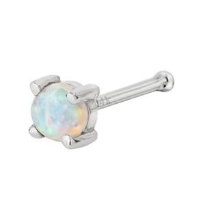 Jewelry Avalanche Natural Australian Opal Nose Stud 22G 14K Gold Nose Bone Nose Ring Stud - 1 of 4