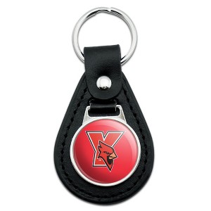 York College Primary Logo Black Leather Keychain - 1 of 4