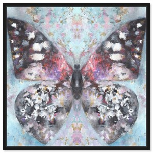 Art Remedy Shining Butterfly Colorful buterfly and flowers wall art Framed - 1 of 4