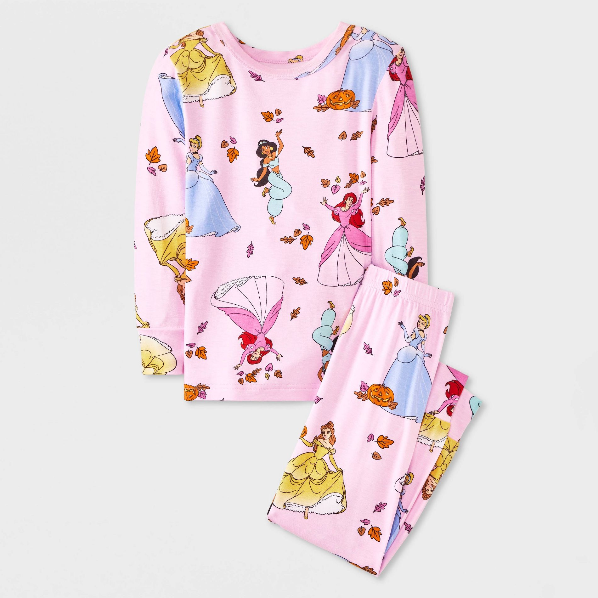 Baby & Toddler Girls' 2pc Disney Princess Halloween Viscose Snug Fit Pajama Set - Pink