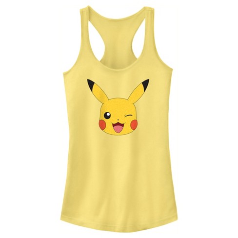 Juniors Womens Pokemon Pikachu Wink Face Racerback Tank Top - image 1 of 4