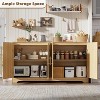 31.5'' Sideboard Buffet Cabinet with 2/4 Rattan Doors, Modern TV Console Accent Coffee Bar Table Cabinet, for Living Room, Kitchen, Hallway, Dining - 4 of 4