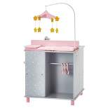 Olivia's Little World - Baby Doll Furniture - Baby Changing Station with Storage (Gray Polka Dots)