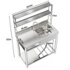 39.4 in. D x 19.7 in. W x 63 in. H Freestanding Laundry/Utility Sink Silver Kitchen Sink with Right Bowl - 4 of 4