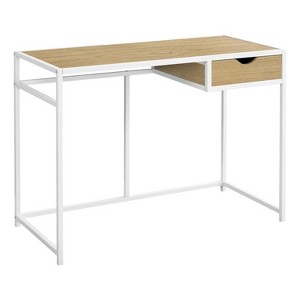 Monarch Specialties Computer Desk Home Office Laptop Storage Drawer 42InchL Work Metal Laminate Natural White Contemporary Modern - 1 of 4