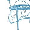 38" x 62" Metal Butterfly Outdoor Bench Blue - Alpine Corporation - image 4 of 4