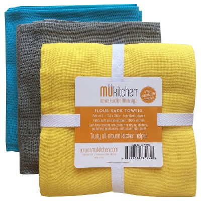 MU Kitchen 24" x 36" Flour Sack Towel - Set Of 3