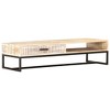 vidaXL Coffee Table White Solid Acacia Wood, Powder-Coated Steel Large - 2 of 4