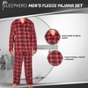 SLEEPHERO Traditional Fleece Long Sleeve Button Down Shirt with Fleece Pajama Pants with Pockets - 4 of 4