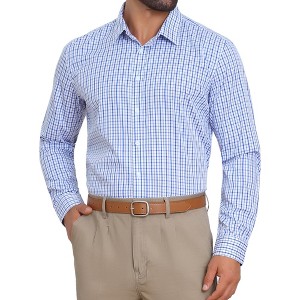 INSPIRE CHIC Men's Long Sleeve Point Collar Long Sleeve Patterned Shirt - 1 of 4