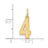Black Bow Jewelry 14k Yellow Gold, Jersey Collection, Small Number 4 Pendant - 4 of 4