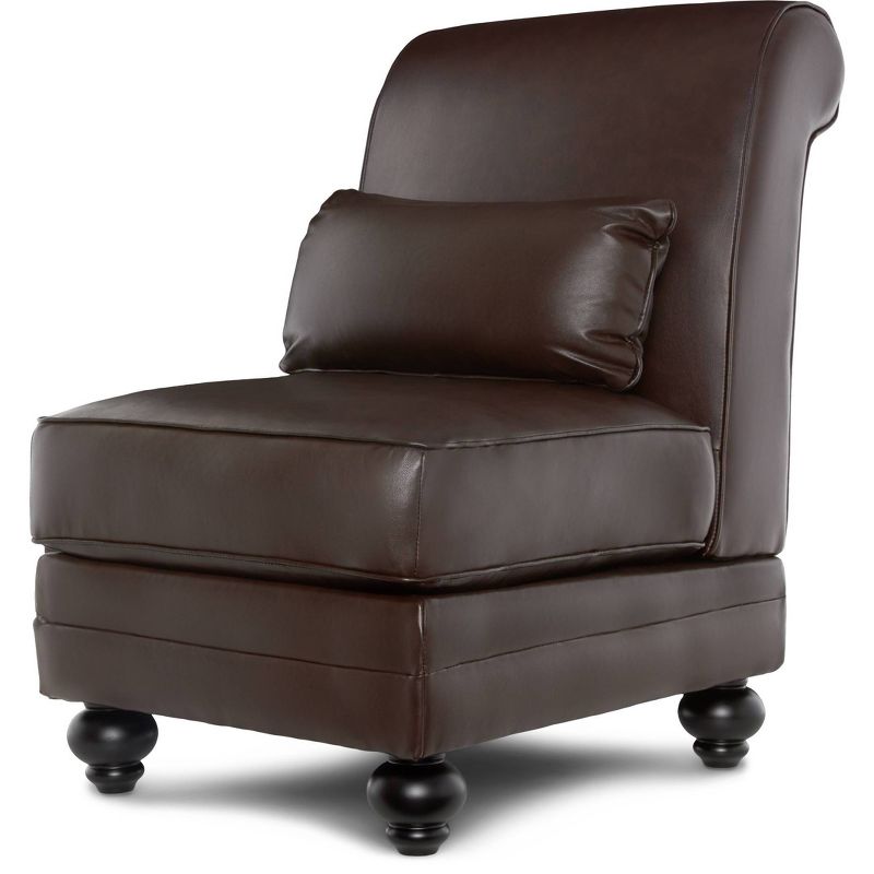 Copenhagen Bonded Leather Slipper Chair Chestnut Brown - Serta, 3 of 12