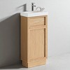 15.75" Rustic Bathroom Vanity with Resin Sink, Push-to-Open Soft-Close Door, Adjustable Shelf, Reversible Basin Design - 3 of 4