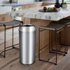 17 Gallon Commercial Trash Can, Brushed Stainless Steel Wide Mouth Garbage Bin with Anti-Slip Base & Handles for Office Restaurant, Silver - 3 of 4