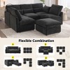 ModernLuxe 85.4" Modular Sectional Sofa Couch, Convertible Sofa Bed with Movable Ottoman, 2 USB Ports & Phone Holder - 4 of 4