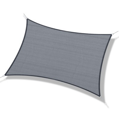 Grey 20' x 13' High-Density Polyethylene Outdoor Sun Shade Sail