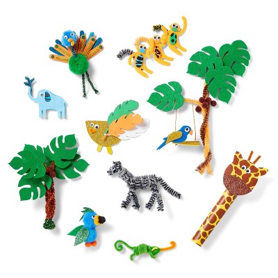 Mondo Llama Brandclub 273pc Jungle Bucket of Crafts Mondo Llama DIY Art Kit Includes Pom Poms Acrylic Material Ages 6