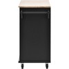 Kitchen Island Cart with Storage Cabinet and Two Locking Wheels,Solid wood desktop, Floor Standing Buffet Server Sideboard - 3 of 4