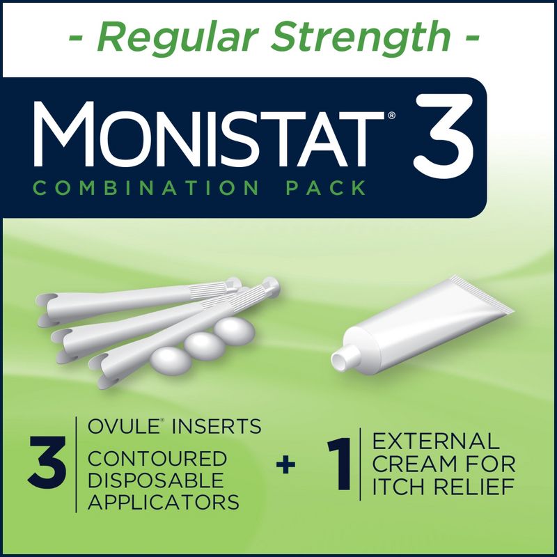 Monistat 3-Dose Yeast Infection Treatment, 3 Ovule Inserts &#38; External Itch Cream, 4 of 14