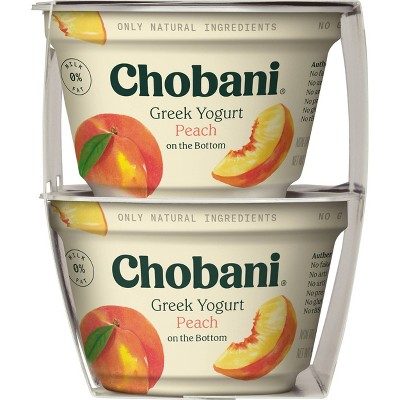 Chobani Peach on the Bottom Nonfat Greek Yogurt - 4ct/5.3oz Cups