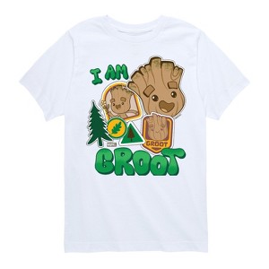 Boys' - Marvel - Guardians of the Galaxy Groot Sticker Style Short Sleeve Graphic T-Shirt - 1 of 4