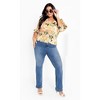 Women's Plus Size Ariella Faux Button V Neck Print Top - miami | CITY CHIC - 3 of 4