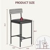 Bar Stools Set of 2, Upholstered Bar Chairs with Back, 25.5 Inches Kitchen Bar Stools with Footrest, Thick Cushion - 2 of 4