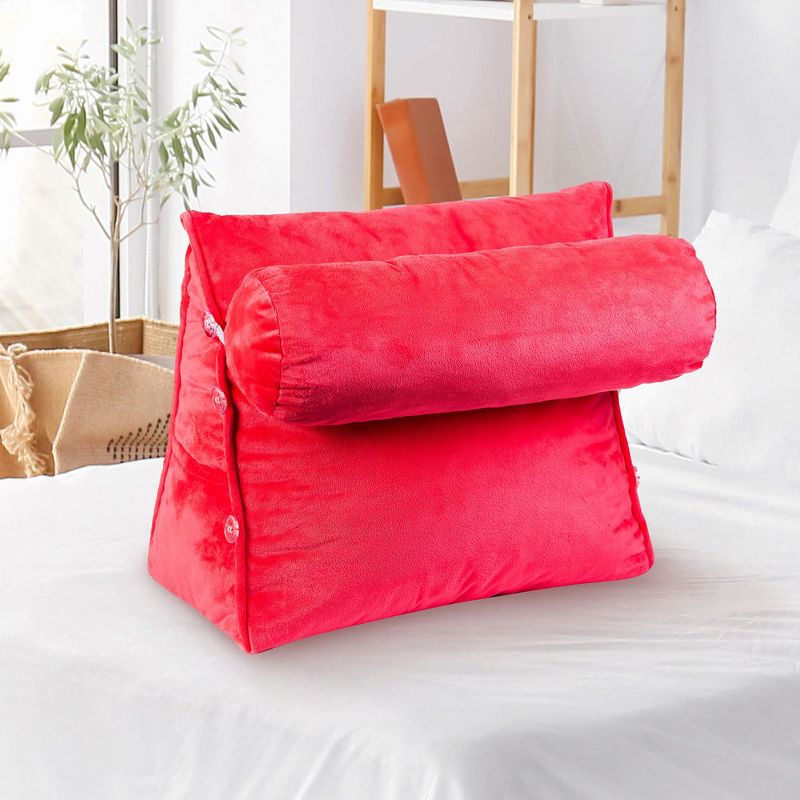 Cheer Collection Wedge Shaped Reading and TV Pillow with Adjustable Bolster, 1 of 14
